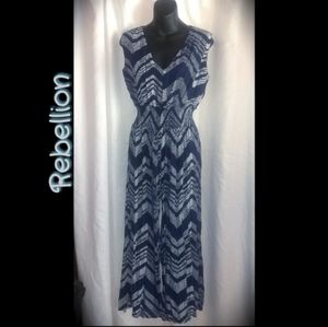 *5 for $30* REBELLION SLEEVELESS V-NECK JUMPSUIT